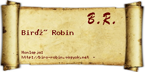 Biró Robin névjegykártya